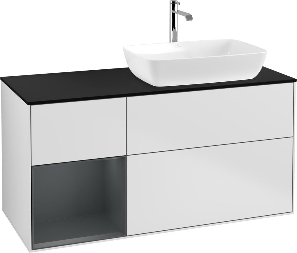 Villeroy & Boch Finion Waschtischunterschrank 1200 mm Glossy White Lacquer mit Beleuchtung