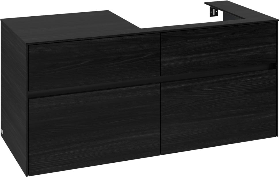 Villeroy & Boch Waschbeckenunterschrank Collaro C083 Black Oak 1200 mm mit LED-Beleuchtung