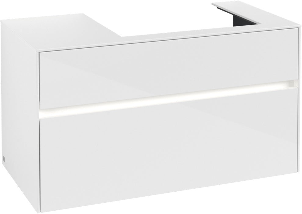 Villeroy & Boch Waschtischunterschrank Collaro C018B0 1000 mm Glossy White mit Beleuchtung