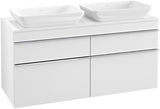 Villeroy & Boch Venticello Waschtischunterschrank 1257 mm Glossy White, 4 Auszüge, für 2 Waschtische