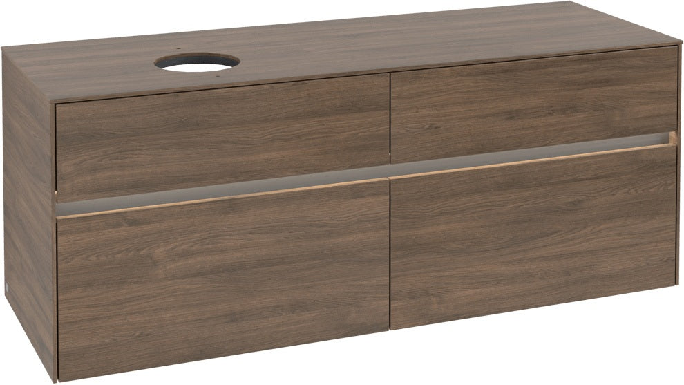 Villeroy & Boch Waschtischunterschrank Collaro C046 B0 1400 mm Arizona Oak mit Beleuchtung