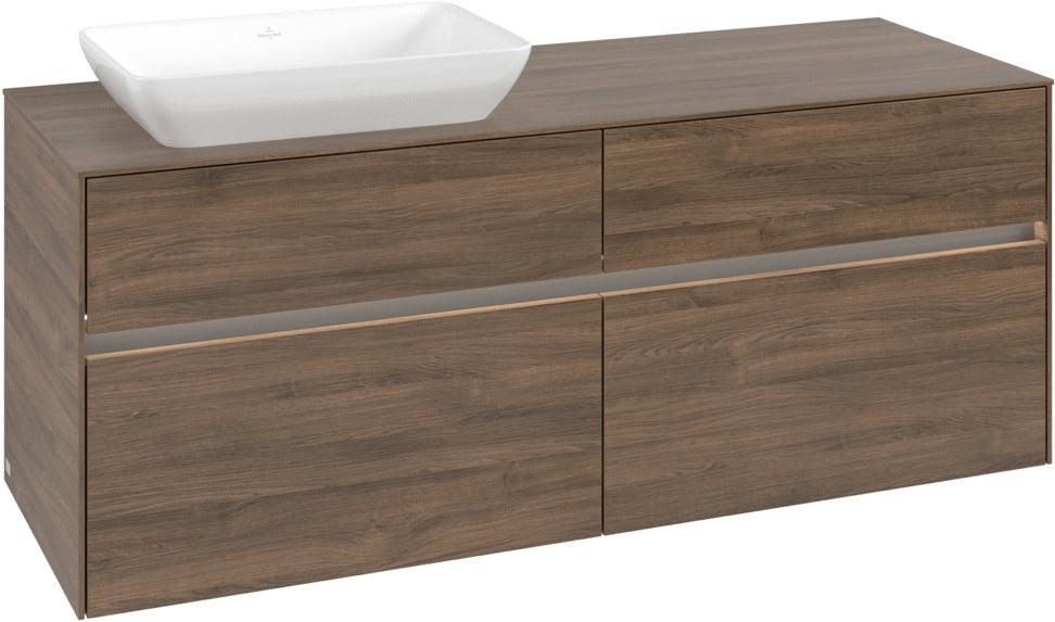 Villeroy & Boch Waschtischunterschrank Collaro C117 B0, 1400 mm, Arizona Oak, mit Beleuchtung