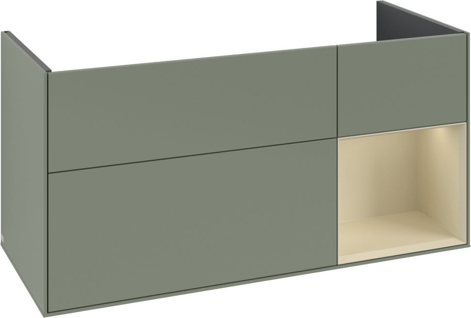 Villeroy & Boch Finion Waschbeckenunterschrank Glossy White Lacquer 1196 mm mit LED-Beleuchtung