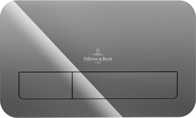 Villeroy & Boch ViConnect Betätigungsplatte 922400 Eckig Glas Glossy Grey 269 x 161 mm