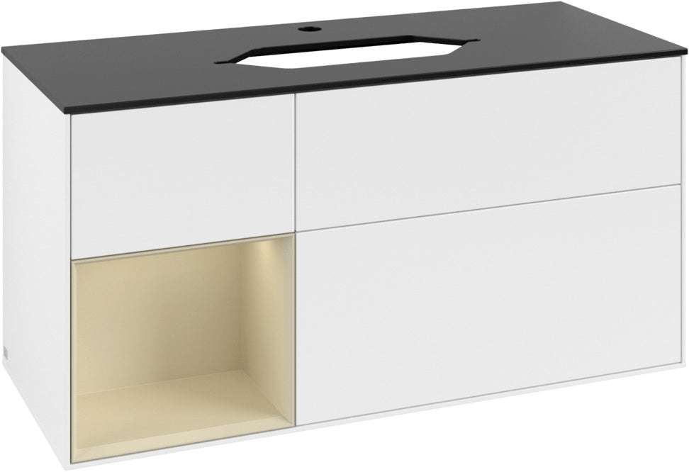 Villeroy & Boch Finion Waschtischunterschrank 1200 mm Glossy White Lacquer mit LED-Beleuchtung