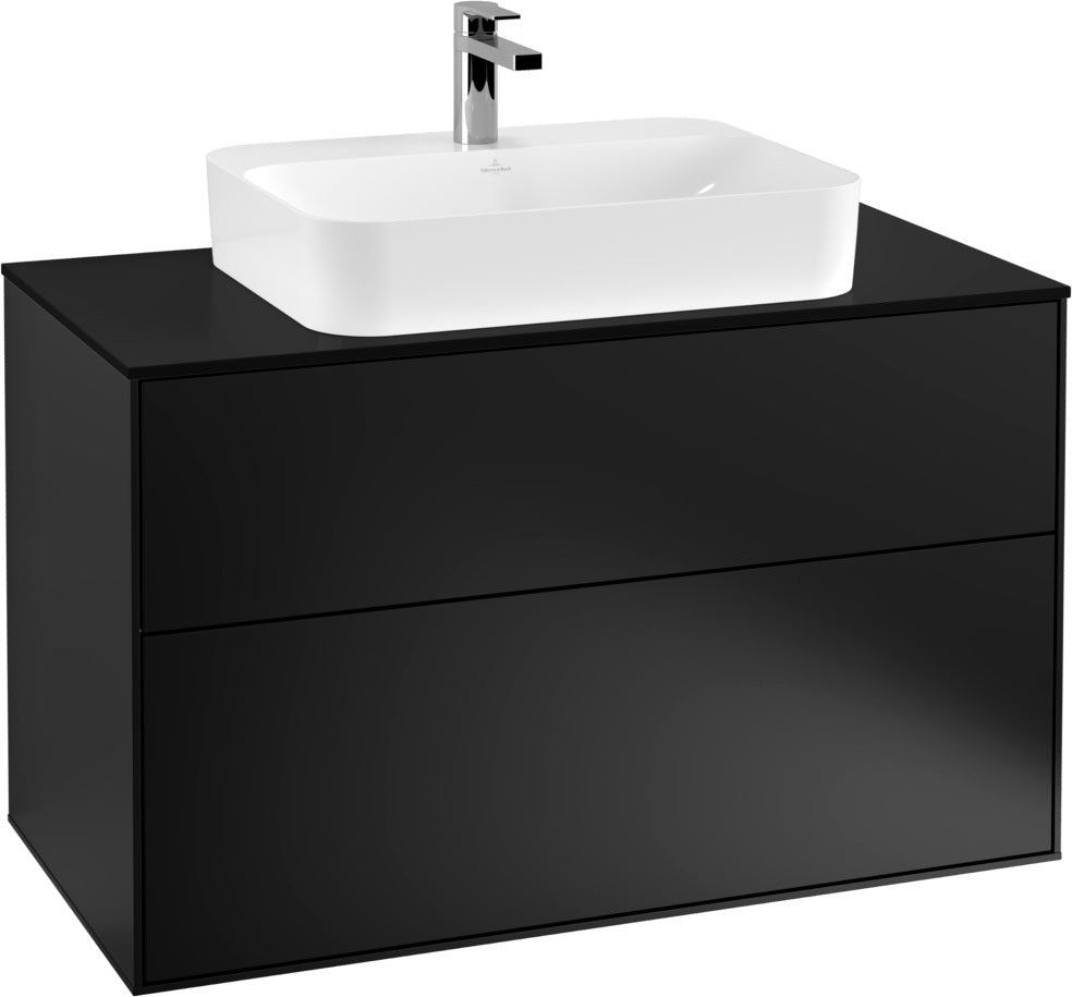 Villeroy & Boch Finion Waschbeckenunterschrank 1000 mm Glossy White mit LED-Beleuchtung