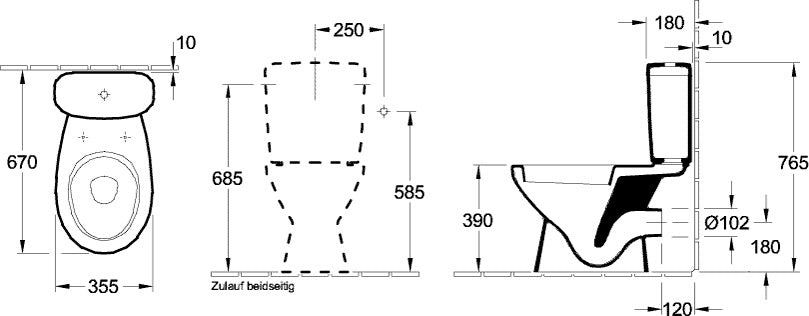 Villeroy & Boch Tiefspül-WC Saval 2.0 355x670mm bodenstehend Weiß Alpin
