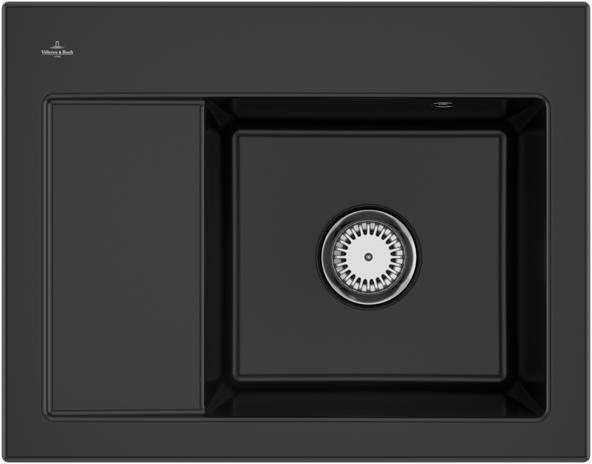 Villeroy & Boch Subway 45 Compact Einbauspüle 650x510mm Keramik Ebony CeramicPlus