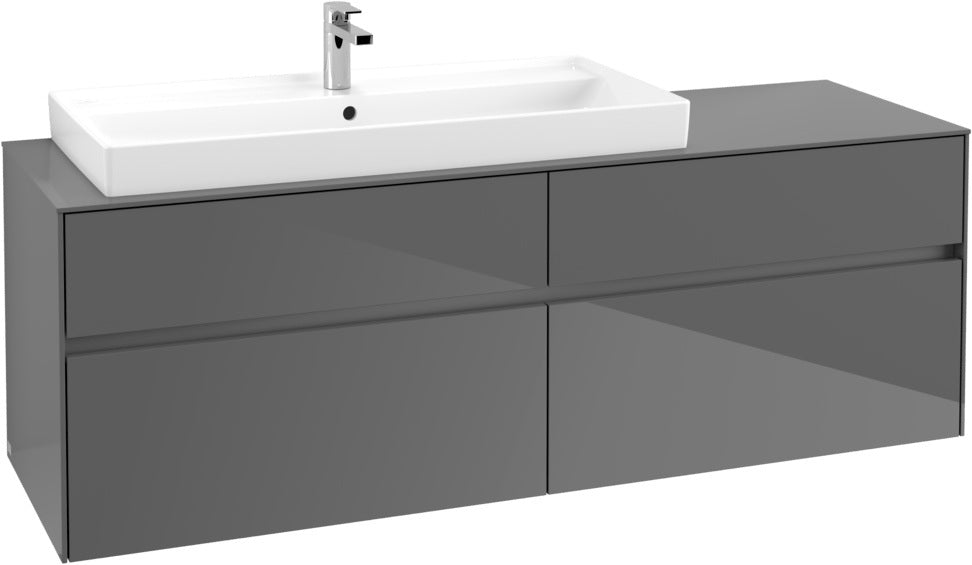 Villeroy & Boch Waschtischunterschrank Collaro C029 B0 1600 mm Glossy Grey mit Beleuchtung