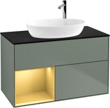 Villeroy & Boch Finion Waschbeckenunterschrank G892G 1000 mm Glossy White Lacquer mit Beleuchtung