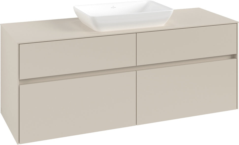 Villeroy & Boch Waschbeckenunterschrank Collaro C116 B0 1400 mm Cashmere Grey mit Beleuchtung