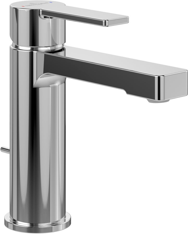 Villeroy & Boch Architectura Waschtischarmatur TVW 103004000 – Eckig, Chrom, mit Zugstangen-Ablaufgarnitur
