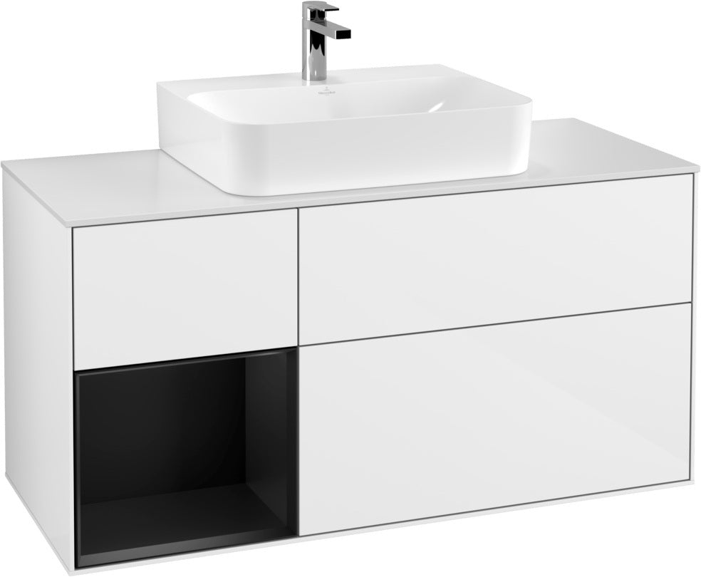 Villeroy & Boch Finion Waschtischunterschrank G161G 1200 mm Glossy White Lacquer mit LED-Beleuchtung