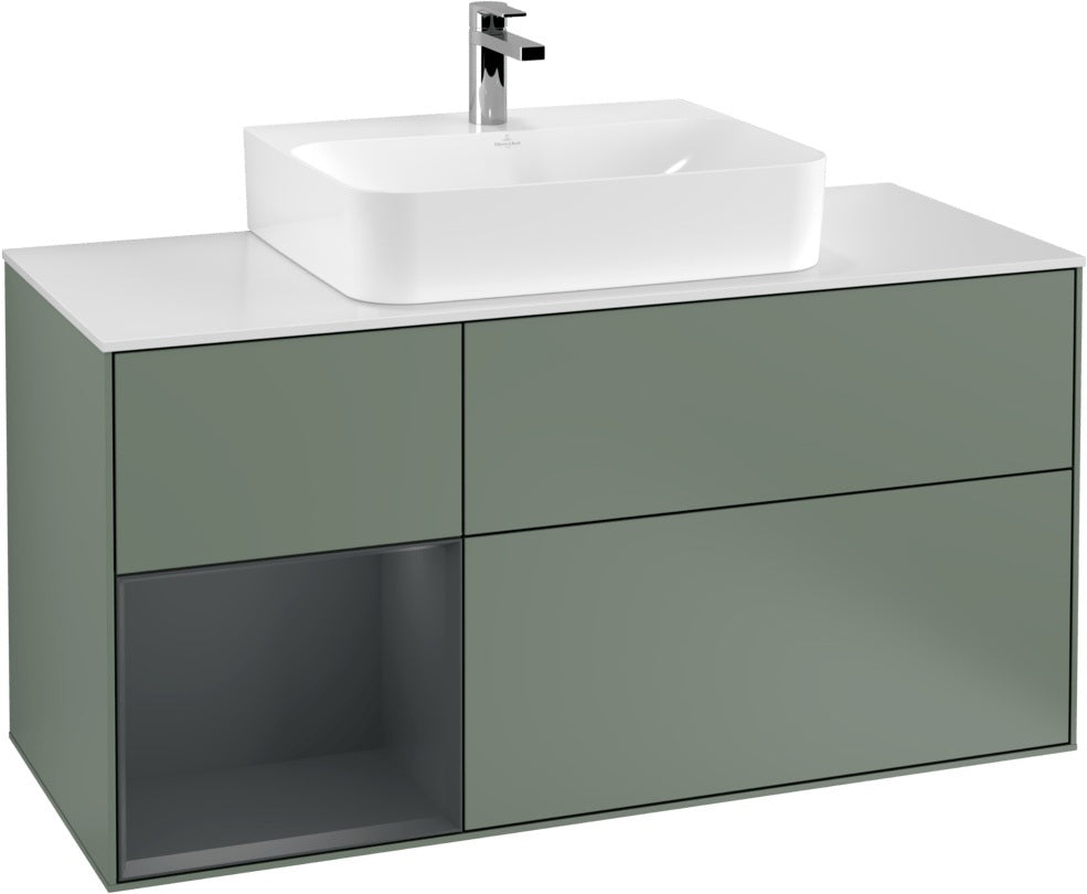 Villeroy & Boch Finion Waschtischunterschrank G161G 1200 mm Glossy White Lacquer mit LED-Beleuchtung