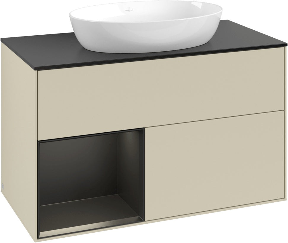 Villeroy & Boch Waschtischunterschrank Finion FA12G 1000 mm Glossy White Lacquer mit Beleuchtung
