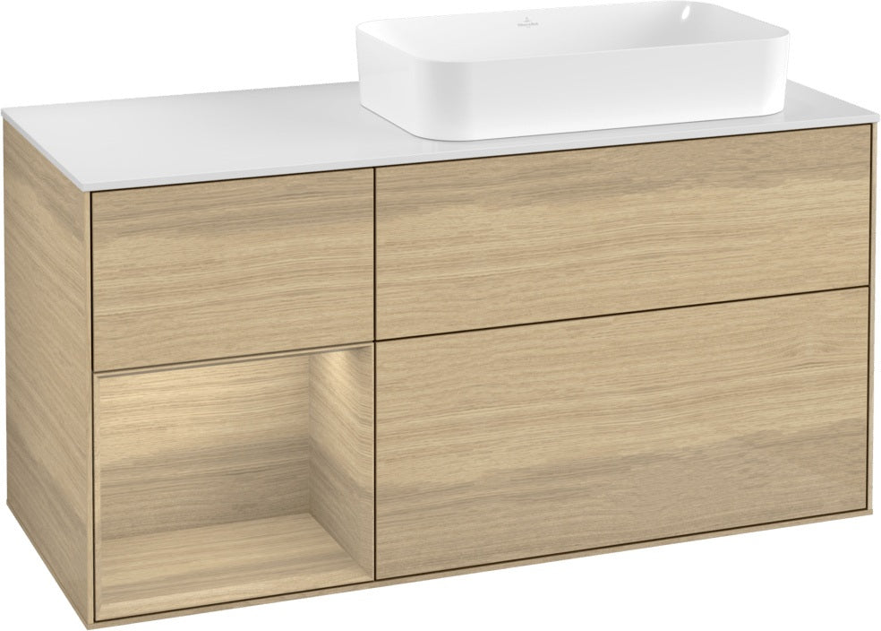 Villeroy & Boch Finion Waschtischunterschrank 1200 mm Glossy White mit Beleuchtung