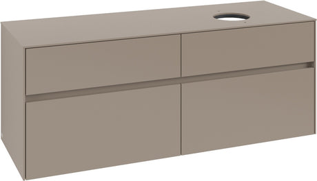Villeroy & Boch Waschbeckenunterschrank Collaro C047 B0 1400 mm Taupe mit Beleuchtung und SoftClosing