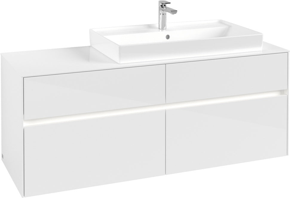 Villeroy & Boch Waschbeckenunterschrank Collaro C090 B0 1400 mm Glossy White mit Beleuchtung