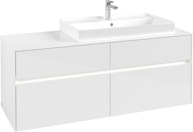 Villeroy & Boch Waschbeckenunterschrank Collaro C090 B0 1400 mm Glossy White mit Beleuchtung