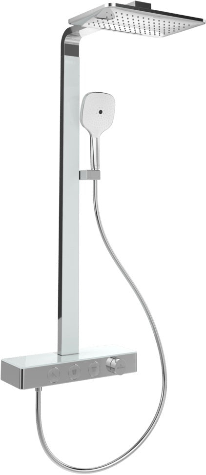 Villeroy & Boch Duschsystem Infinity Showers TVS1100 – Eckig, Chrom, mit Thermostat & Glasablage