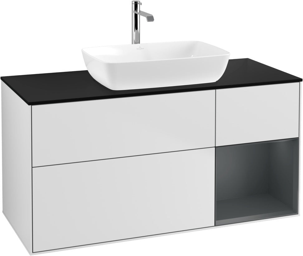 Villeroy & Boch Finion Waschbeckenunterschrank 1200 mm Glossy White Lacquer mit Beleuchtung