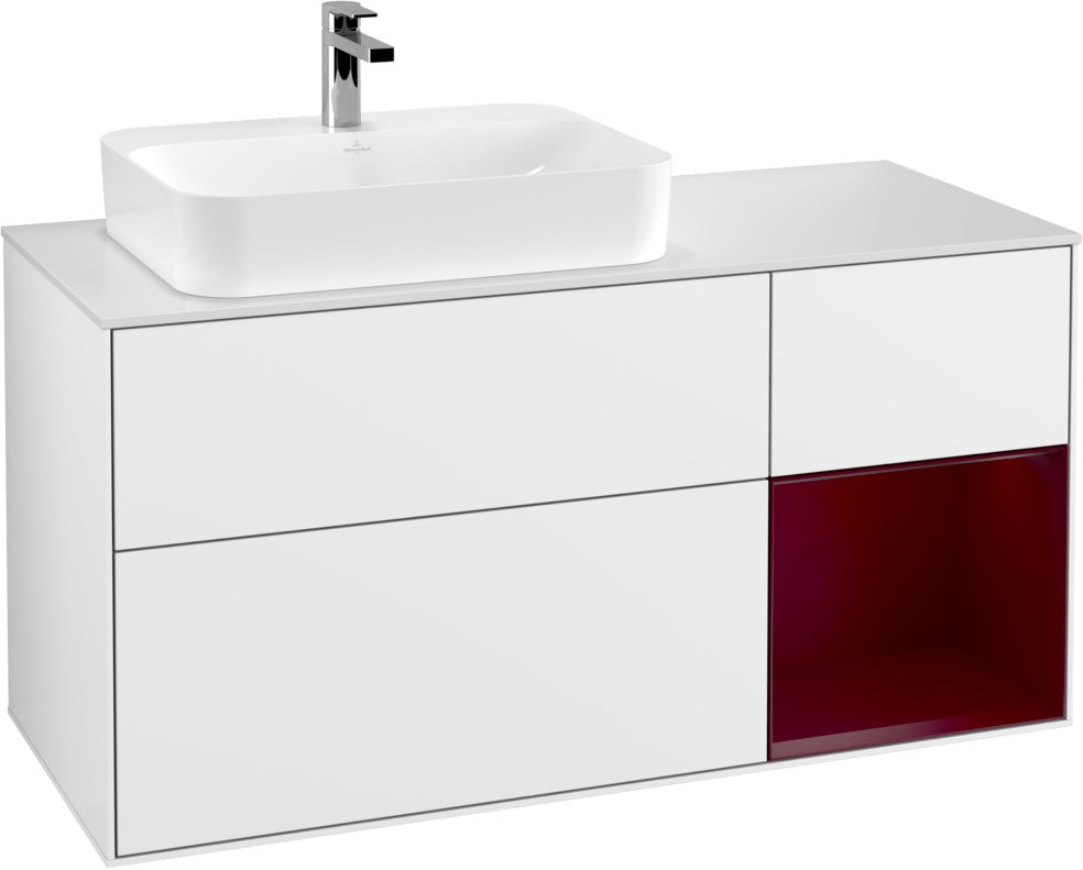 Villeroy & Boch Waschtischunterschrank Finion F401G 1200 mm Glossy White Lacquer mit Beleuchtung