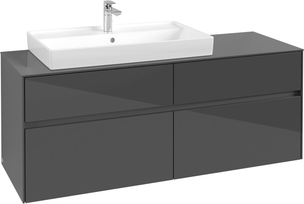 Villeroy & Boch Waschtischunterschrank Collaro C089 1400 mm Glossy Grey mit 4 Auszügen