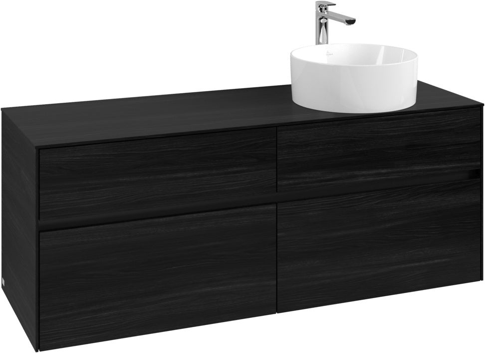 Villeroy & Boch Waschtischunterschrank Collaro C047 Black Oak 1400 mm mit Beleuchtung & SoftClosing