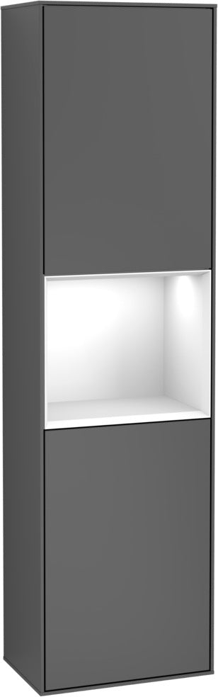 Villeroy & Boch Hochschrank Finion F460GF – 418 mm, Glossy White Lacquer, mit Beleuchtung & SoftClosing