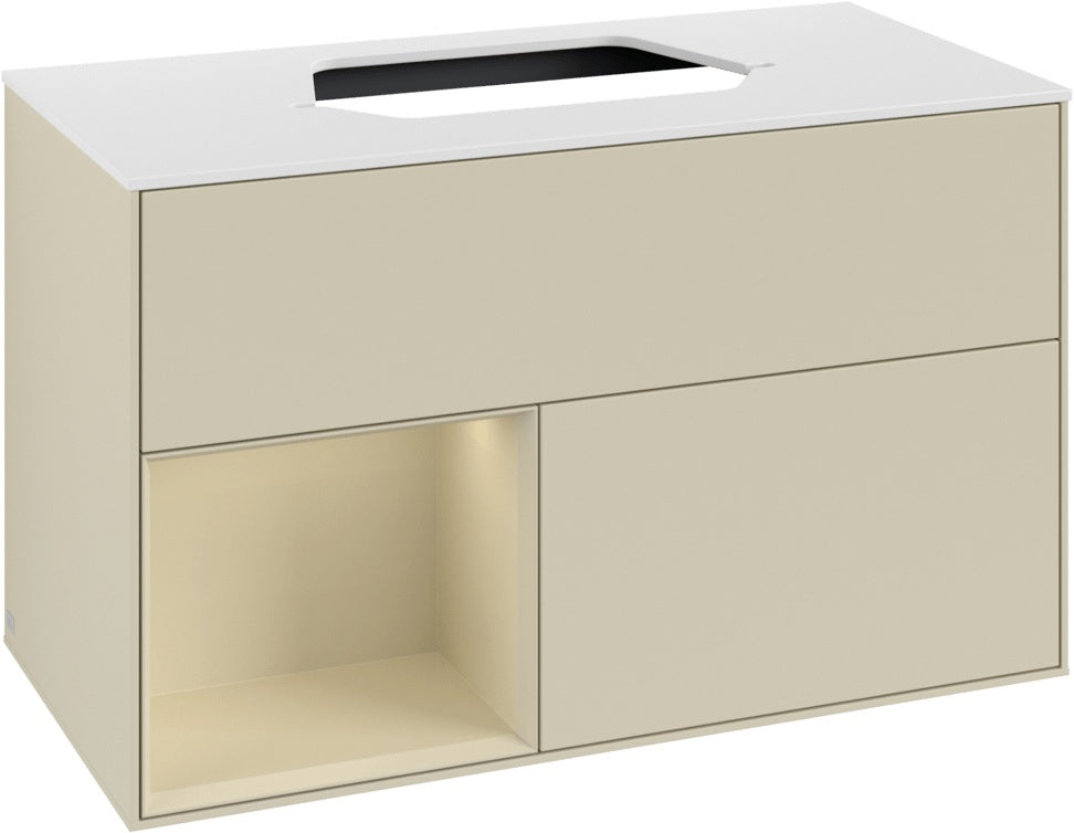 Villeroy & Boch Finion Waschtischunterschrank 1000 mm White Matt Lacquer mit LED-Beleuchtung