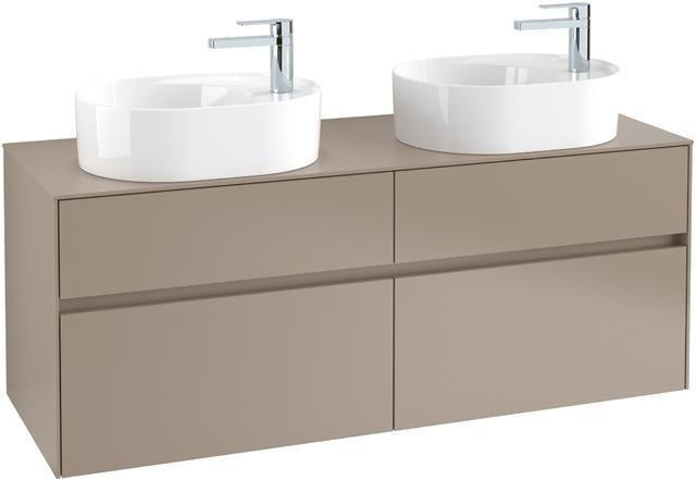 Villeroy & Boch Waschtischunterschrank Collaro 1400 mm Glossy White mit LED-Beleuchtung & 4 Auszügen