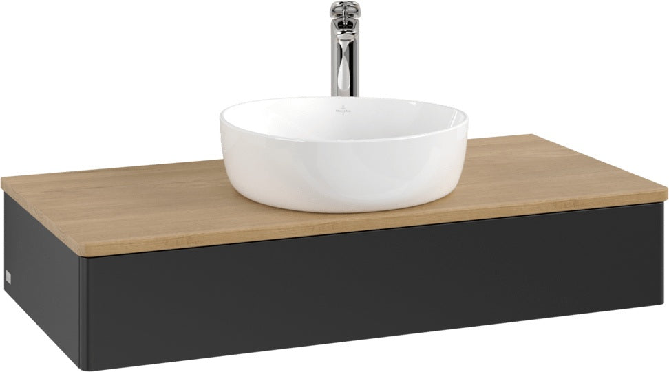 Villeroy & Boch Waschbeckenunterschrank Antao 1000 mm Anthrazit Matt Lack mit Beleuchtung
