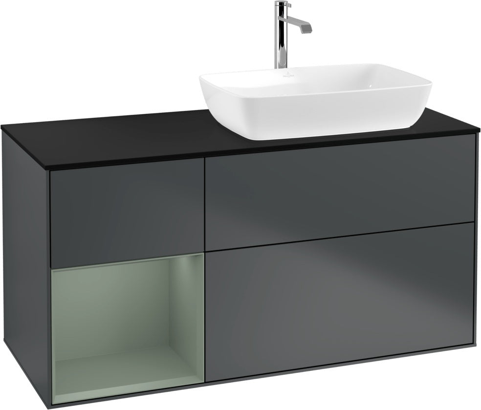 Villeroy & Boch Finion Waschtischunterschrank 1200 mm Glossy White Lacquer mit Beleuchtung