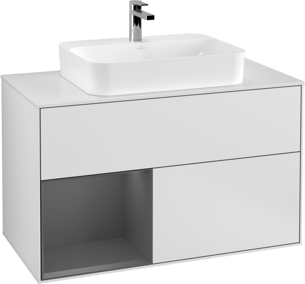 Villeroy & Boch Finion Waschtischunterschrank 1000 mm White Matt Lacquer mit LED-Beleuchtung