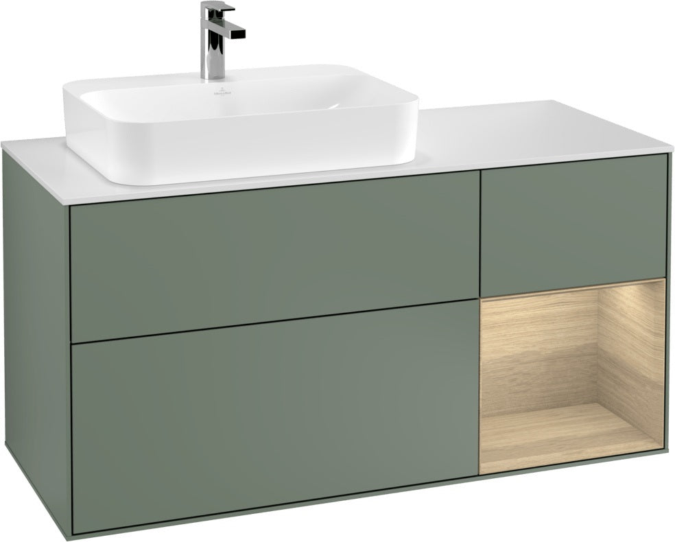 Villeroy & Boch Waschtischunterschrank Finion F401G 1200 mm Glossy White Lacquer mit Beleuchtung