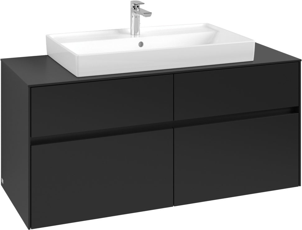 Villeroy & Boch Waschtischunterschrank Collaro C087 1200 mm Volcano Black mit 4 Auszügen