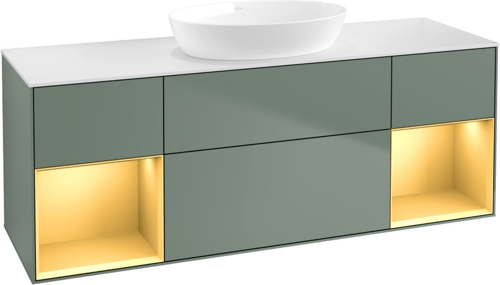 Villeroy & Boch Finion Waschtischunterschrank GD01GF 1600 mm Glossy White Lacquer mit Beleuchtung