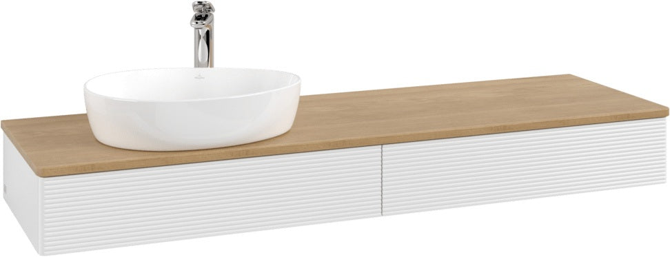 Villeroy & Boch Antao Waschtischunterschrank 1600 mm grau mit 2 Auszügen und Push-Open