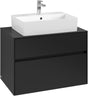 Villeroy & Boch Waschbeckenunterschrank Collaro C124 B0 800x548x500mm Eckig Volcano Black mit Beleuchtung