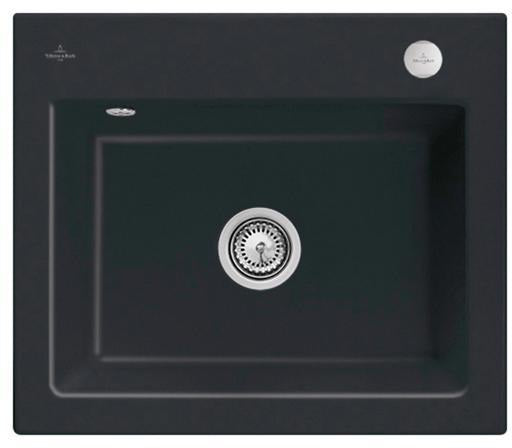 Villeroy & Boch Subway 60 S flat Einbauspüle 565x475mm Keramik Ebony CeramicPlus
