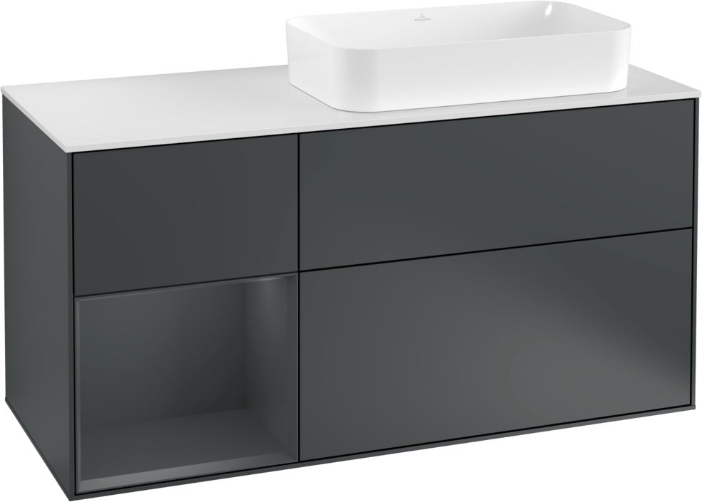 Villeroy & Boch Waschtischunterschrank Finion F271G 1200 mm Glossy White Lacquer mit Beleuchtung