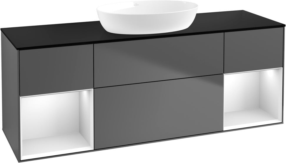Villeroy & Boch Finion Waschtischunterschrank 1600 mm Glossy White Lacquer mit Beleuchtung