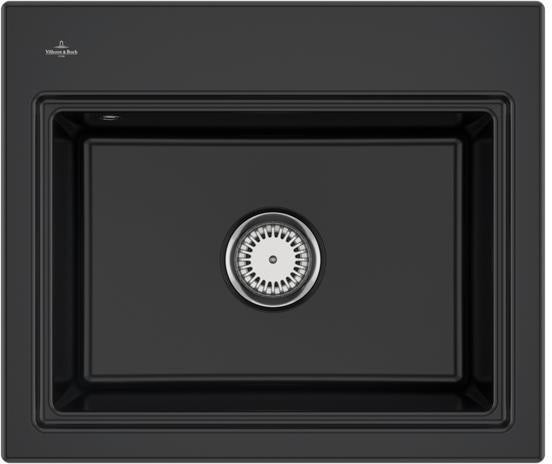 Villeroy & Boch Subway Style 60 S Flat Spüle – Flächenbündige Keramikspüle in Ebony CeramicPlus