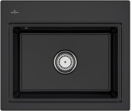 Villeroy & Boch Subway Style 60 S Flat Spüle – Flächenbündige Keramikspüle in Ebony CeramicPlus