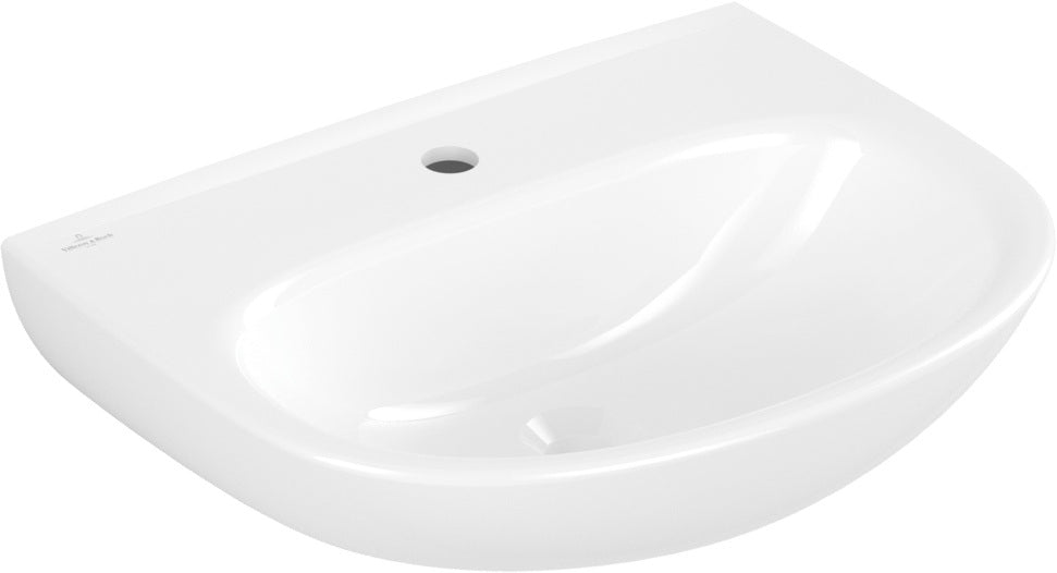Villeroy & Boch O.novo Wandwaschbecken 550x440 mm Oval Weiß Alpin 1 Hahnloch