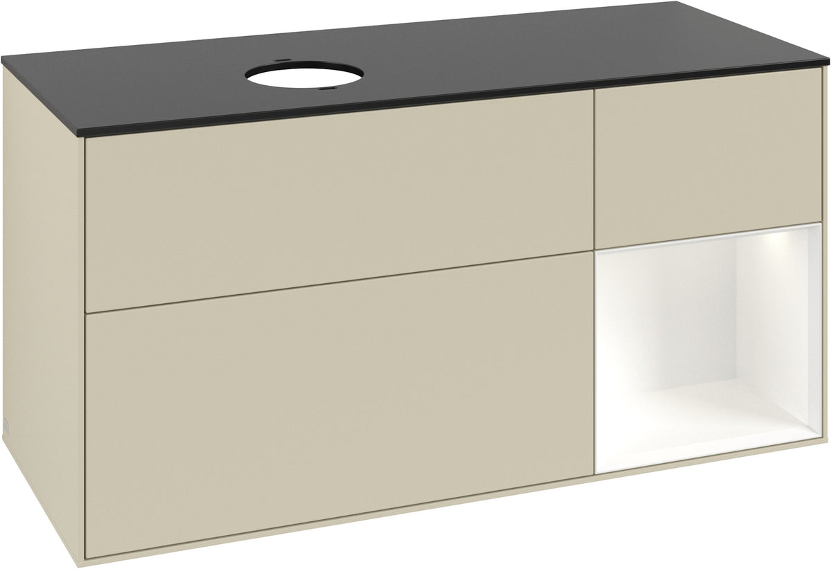 Villeroy & Boch Finion Waschtischunterschrank 1200 mm Glossy White Lacquer mit LED-Beleuchtung
