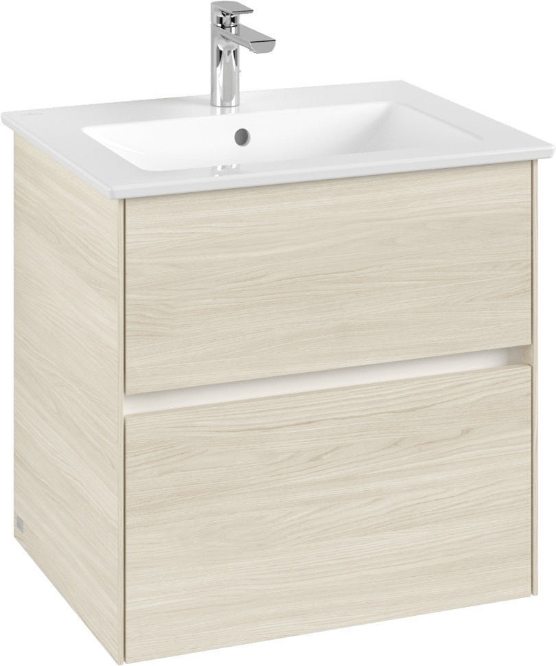Villeroy & Boch Waschbeckenunterschrank Collaro C143 White Oak 611 mm eckig mit SoftClosing