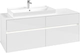 Villeroy & Boch Waschtischunterschrank Collaro C089 B0 1400 mm Glossy White mit LED-Beleuchtung