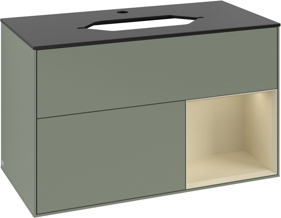 Villeroy & Boch Waschtischunterschrank Finion F252G 1000 mm Glossy White Lacquer mit LED-Beleuchtung