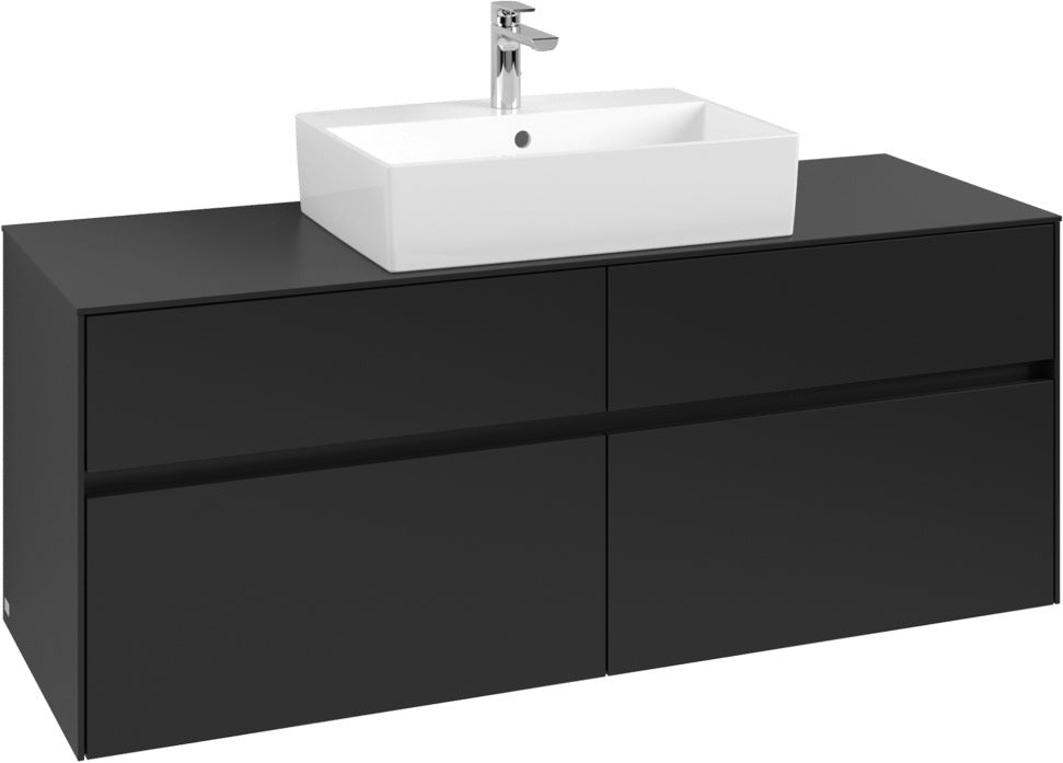 Villeroy & Boch Waschtischunterschrank Collaro C131 B0 1400 mm Volcano Black mit Beleuchtung